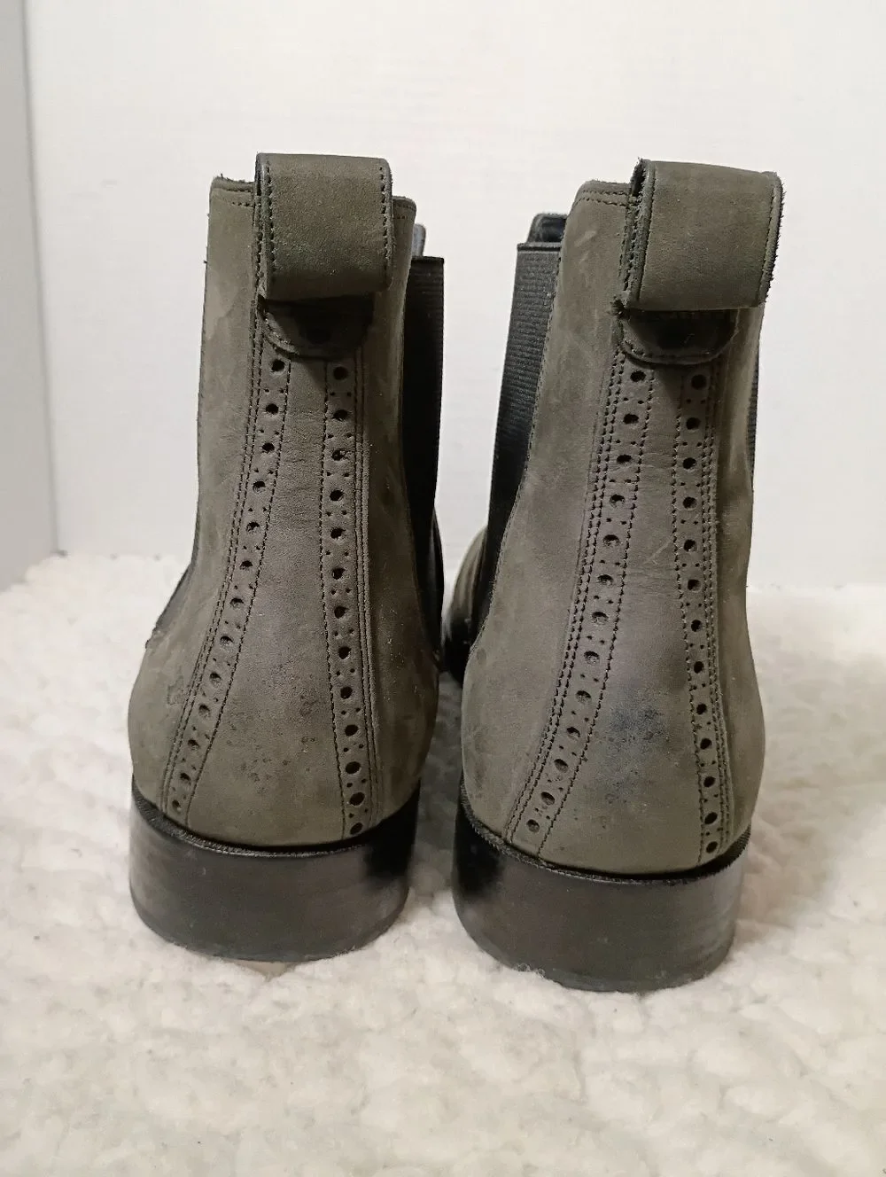 Cole Haan Grand OS Chelsea Boots Gray Nubuck Leather Mens 11M Pull On Waterproof